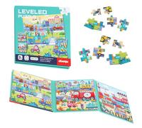 Wanheart Puzle magnético para niños - Puzzle magnético con diseño de animales y tráfico de 5 niveles, juguete educativo educativo, 18 x 18 cm, para niños a partir de 3 años, rompecabezas magnético