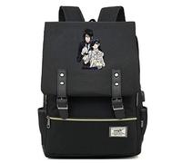 WANHONGYUE Anime Black Butler Mochila de la Escuela Bolsas Escolares Clásico Mochila para Portátil de 15,6 Pulgadas con Puerto de Carga USB Black / 4