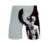 WANHONGYUE Anime Black Clover Shorts de Playa Hombre 3D Imprimir Pantalones Corto Beach Board Shorts 1087/8 XXS