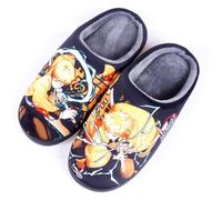 WANHONGYUE Anime Demon Slayer Agatsuma Zenitsu Pantuflas Hombre Mujer Invierno Cálido Suave Zapatillas de Casa Antideslizantes Zapatos para Interiores Exteriores Zenitsu 38-39 EU
