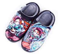 WANHONGYUE Anime Demon Slayer Kamado Tanjirou Pantuflas Hombre Mujer Invierno Cálido Suave Zapatillas de Casa Antideslizantes Zapatos para Interiores Exteriores Tanjirou 36-37 EU