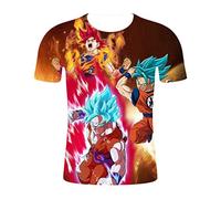 WANHONGYUE Anime Dragon Ball Son Goku 3D Impresión T-Shirt Cosplay Disfraz Manga Corta Camiseta Verano Pullover Tops 3 M