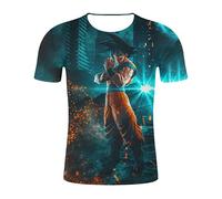 WANHONGYUE Anime Dragon Ball Son Goku 3D Impresión T-Shirt Cosplay Disfraz Manga Corta Camiseta Verano Pullover Tops 1 XL