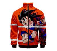WANHONGYUE Anime Dragon Ball Z Goku 3D Impresión Chaqueta Bomber Jacket Cosplay Disfraz Zip Sweatshirt Abrigo Harrington 12 XL