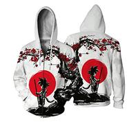 WANHONGYUE Anime Dragon Ball Z Goku 3D Impresión Sudadera con Capucha Chaqueta Cosplay Disfraz Zip Hoodie Jacket Sweat Abrigo 663/4 XL