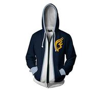 WANHONGYUE Anime Fairy Tail 3D Impresión Sudadera con Capucha Chaqueta Cosplay Disfraz Zip Hoodie Jacket Sweat Abrigo 669/6 S