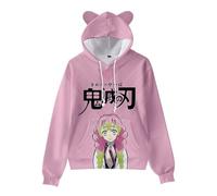 WANHONGYUE Anime Kanroji Mitsuri Sudadera con Capucha Impresión 3D Hoodie Sweatshirts Lindo Orejas de Gato Pullover de Manga Larga para Mujer Niñas, Mitsuri XL