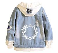 WANHONGYUE Anime Nanatsu No Taizai The Seven Deadly Sins Chaqueta Vaquera Hoodie Denim Jacket Unisexo Sudadera con Capucha Jeans Sweatshirt Abrigo Azul/12-L