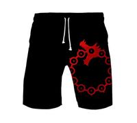 WANHONGYUE Anime Nanatsu No Taizai The Seven Deadly Sins Shorts de Playa Hombre 3D Imprimir Pantalones Corto Beach Board Shorts 1109/9 XL