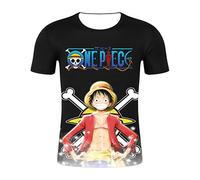 WANHONGYUE Anime One Piece Monkey D Luffy 3D Impresión T-Shirt Cosplay Disfraz Manga Corta Camiseta Verano Pullover Tops 16 S