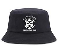 WANHONGYUE Anime One Piece Monkey D Luffy Bucket Hat Sombrero de Pesca Plegable Gorro de Pescador Verano Protección UV Sombrero de Sol Negro/2