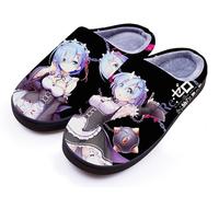 WANHONGYUE Anime Re:Life in a Different World from Zero Pantuflas Hombre Mujer Invierno Cálido Suave Zapatillas de Casa Antideslizantes Zapatos para Interiores Exteriores Estilo/2 46-47 EU