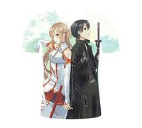 WANHONGYUE Anime Sword Art Online Sao 3D Impresión T-Shirt Cosplay Disfraz Manga Corta Camiseta Verano Pullover Tops 19 XXXXL