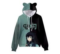 WANHONGYUE Anime Tokitou Muichirou Sudadera con Capucha Impresión 3D Hoodie Sweatshirts Lindo Orejas de Gato Pullover de Manga Larga para Mujer Niñas, Muichirou 120