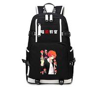 WANHONGYUE Assassination Classroom Anime Mochila Escolar Estudiante Bolso de Escuela Backpack Mochila para Portátil Negro-11