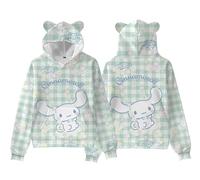 WANHONGYUE Cinnamoroll Sudadera con Capucha Cartoon Impresión 3D Hoodie Sweatshirts Lindo Orejas de Gato Pullover de Manga Larga para Mujer Niñas, Color/17, S
