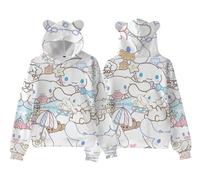 WANHONGYUE Cinnamoroll Sudadera con Capucha Cartoon Impresión 3D Hoodie Sweatshirts Lindo Orejas de Gato Pullover de Manga Larga para Mujer Niñas, Color/6, XXL
