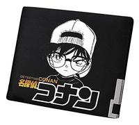 WANHONGYUE Detective Conan Anime Cartera Hombre Cuero Artificial Billetera Portatarjetas Slim Wallet Negro /7