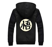 WANHONGYUE Dragon Ball Son Goku Anime Hoodie Chaqueta de Forro Polar Espesar Cremallera Sudadera con Capucha Jacket Invierno Cálido Sweatshirt Abrigo 887/29 L