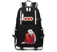 WANHONGYUE Inuyasha Anime Mochila Escolar Estudiante Bolso de Escuela Backpack Mochila para Portátil Negro-12