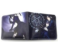 WANHONGYUE Japonés Anime Cartera Billetera de Cuero para Hombre Tarjetas de Crédito Wallet Monedero Black Butler/1