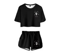 WANHONGYUE Kuromi Conjunto de Camiseta y Pantalones Cortos Mujer Trajes de Manga Corta de 2 Piezas Niña Cartoon Chandal Verano para Deporte Fitness, Color/3, M