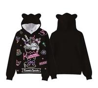 WANHONGYUE Kuromi Sudadera con Capucha Cartoon Impresión 3D Hoodie Sweatshirts Lindo Orejas de Gato Pullover de Manga Larga para Mujer Niñas, Color/5, XL