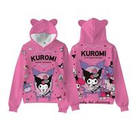 WANHONGYUE Kuromi Sudadera con Capucha Cartoon Impresión 3D Hoodie Sweatshirts Lindo Orejas de Gato Pullover de Manga Larga para Mujer Niñas, Color/2, XL