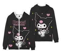 WANHONGYUE Kuromi Sudadera con Capucha y Cremallera Mujer Hoodie Sweatshirt Niñas Cartoon Jersey de Manga Larga Chaqueta Deportiva, Color/24, XL