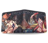 WANHONGYUE One Piece Luffy Anime Cartera Billetera de Cuero para Hombre Tarjetas de Crédito Wallet Monedero 1006/12