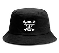 WANHONGYUE One Piece Monkey D Luffy Anime Bucket Hat Sombrero de Pesca Plegable Gorro de Pescador Verano Protección UV Sombrero de Sol Negro/11