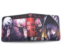 WANHONGYUE Tokyo Ghoul Kaneki Ken Anime Cartera Billetera de Cuero para Hombre Tarjetas de Crédito Wallet Monedero 1003/1