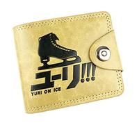 WANHONGYUE Yuri!!! on Ice Anime Cartera de Cuero Artificial Monedero Tríptico Billetera Clásico Portatarjetas para Hombre