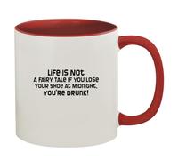 WANJIBAO Life is Not A Fairy Tale If You Lose Your Shoe at Midnight, You're Drunk! - Taza de café de cerámica de 325 ml, color rojo