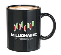 WANJIBAO Stock Trader Black Millionaire in Progress - Taza de café de cerámica de 325 ml