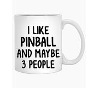 WANJIBAO Taza de café Mellowbasic I Like Pinball and Maybe 3 People, divertida taza de café Pinball para los amantes del pinball, taza de cerámica de 325 ml
