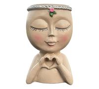 Wanjorlay 1 pieza Face Planter - Bonita maceta decorativa presentada en resina para suculentas y flores.
