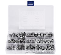 Wanjorlay Tuercas de acero inoxidable 2-56 hasta 3/8 16 UNC Tuercas hexagonales Surtido Kit para Tornillos Tornillos - 280 unidades