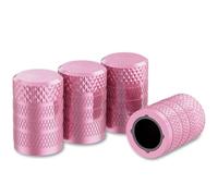 WANJUNSHANGMAOYOUXIAN 4 Piezas Tapones de válvula de neumático para VW Caddy Skoda Enyaq IV 2020-2024 2025, Cubiertas Impermeables de aleación de Aluminio, Antivaho, Multicolor, Pink