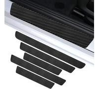WANJUNSHANGMAOYOUXIAN 5 Piezas Protector de Umbral de Puerta de Fibra de Carbono para VW Caddy Skoda Enyaq IV 2020-2024 2025, Pegatina de Umbral Impermeable, Moldura Anti-arañazos