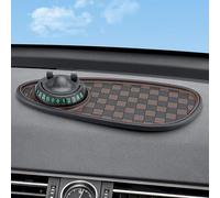 WANJUNSHANGMAOYOUXIAN Alfombrilla Antideslizante para Salpicadero Multifuncional para Hyundai Genesis Saloon (2008-2014), Soporte Impermeable y Lavable con Porta Teléfono,Black Brown