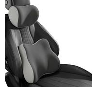 WANJUNSHANGMAOYOUXIAN Cojín de Coche Almohada Lumbar Reposacabezas para Ford Kuga 2019-2022 2023 2024 2025, Impermeable Ergonómico Espuma de Memoria Soporte Cervical Respaldo Asiento,Blackish-Gray