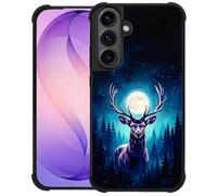 WANKBLC Funda compatible con Samsung Galaxy S26, protección a prueba de golpes para hombre y mujer, antideslizante, para Samsung Galaxy S26, patrón loco, luna, bosque mágico, potente luz de luna de