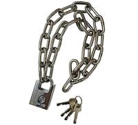 WANLIAN Cadena de acero inoxidable 6 mm x 80 cm,Candado de haz cubierto de 40 mm, 4 llaves, apto para bicicletas, puertas, scooter, cerradura de motocicleta