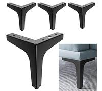 WANLIAN Juego de 4 patas de metal para muebles de 6 pulgadas para gabinete, sofá, soporte de TV, patas de estantería para muebles (negro)