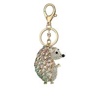 WANLIAN Llavero chispeante del diamante artificial del erizo, colgante animal lindo del llavero del oro (Blanco)