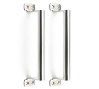 WANLIAN Manija montada superficie acero inoxidable manija puerta antirrobo moderna simple manija de puerta acceso manija puerta de madera doble apertura manija puerta corredera (paquete de 2)