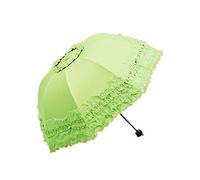 WANLIAN Parasol de las señoras del parasol del cordón de la princesa del paraguas del viaje de la protección UV（verde）