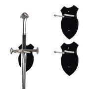 WANLIAN Soporte de espada de pared Gancho de espada de pared Soporte de espada de pared Exhibición de hacha Sin espada, display vertical (negro, juego de 2 piezas)