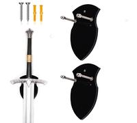 WANLIAN Soporte de espada placa gancho de espada gancho de pared soporte de exhibición espada individual soporte de espada vertical soporte de espada universal (Negro 2 pc)